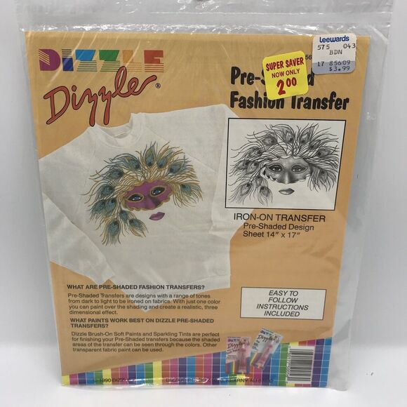 Lot of 4 VTG Iron-On Transfer Pattern 1989 Dizzle Koala Iris Roses Peacock Mask - Picture 2 of 9